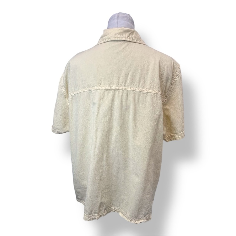 CB Casual Women's Plus Size Button Down Shirt Cotton Relaxed Butter Yellow 3X - Picture 4 of 8